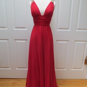 FAVIANA New York Red Grecian Gown - Size 2